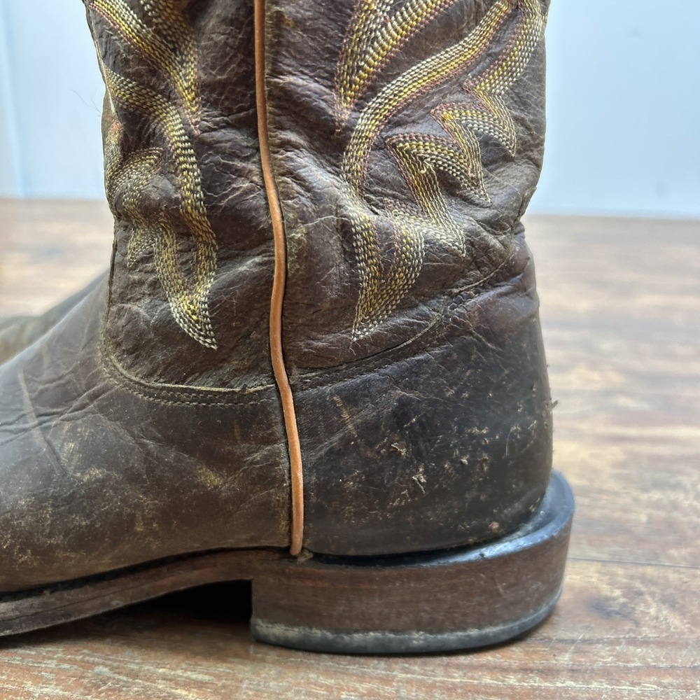 Tony Lama Men's Avett 11" Western Leather Boots-Honey Brown-Size: 8.5 D Rodeo - Picture 3 of 16